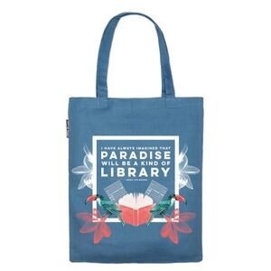 Out of Print Jorge Luis Borges Paradise Canvas Tote Bag